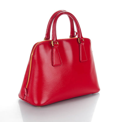 Prada Saffiano Vernice Mini Promenade Tote Rosso 3 of 8