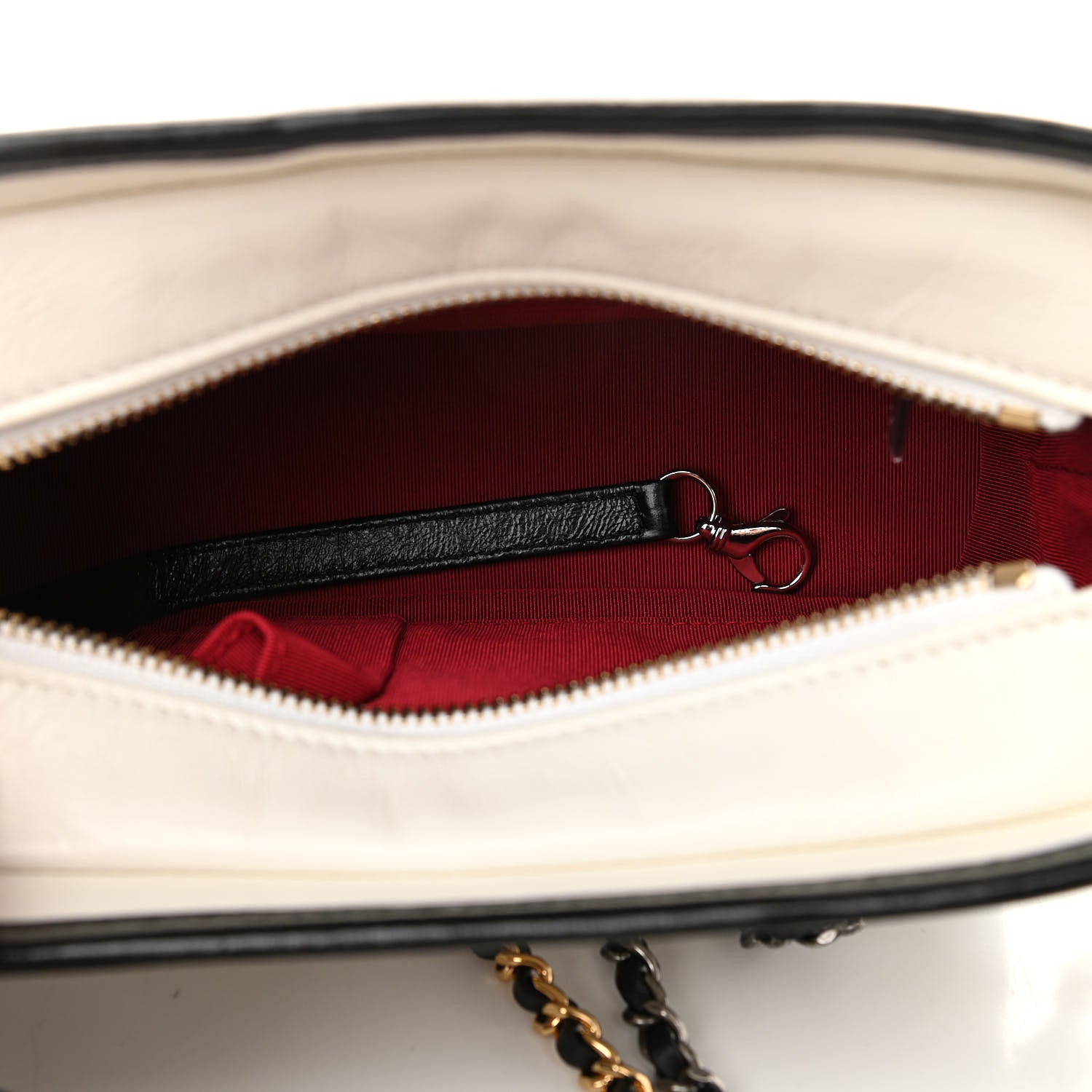 Chanel Aged Calfskin Quilted Small Gabrielle Hobo Black White 5 of 11