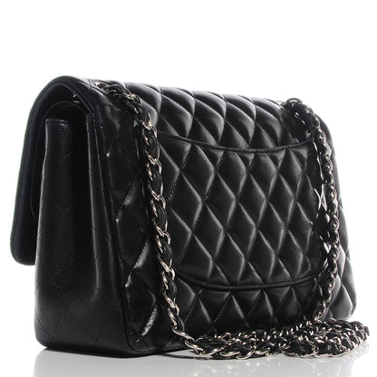 Chanel Lambskin Quilted Jumbo Double Flap Black 3 of 8