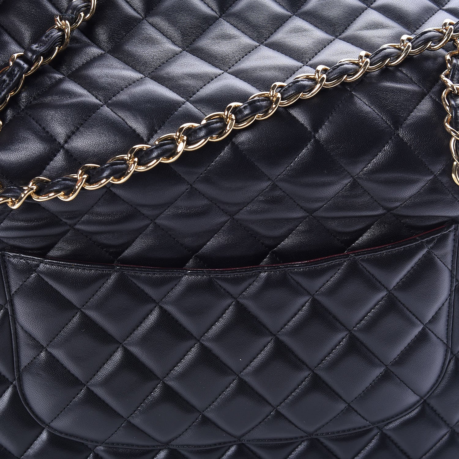 Chanel Lambskin Quilted Jumbo Double Flap Black 13 of 16