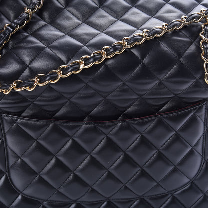 Chanel Lambskin Quilted Jumbo Double Flap Black 13 of 16