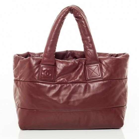 Lambskin Quilted Medium Coco Cocoon Reversible Tote Black