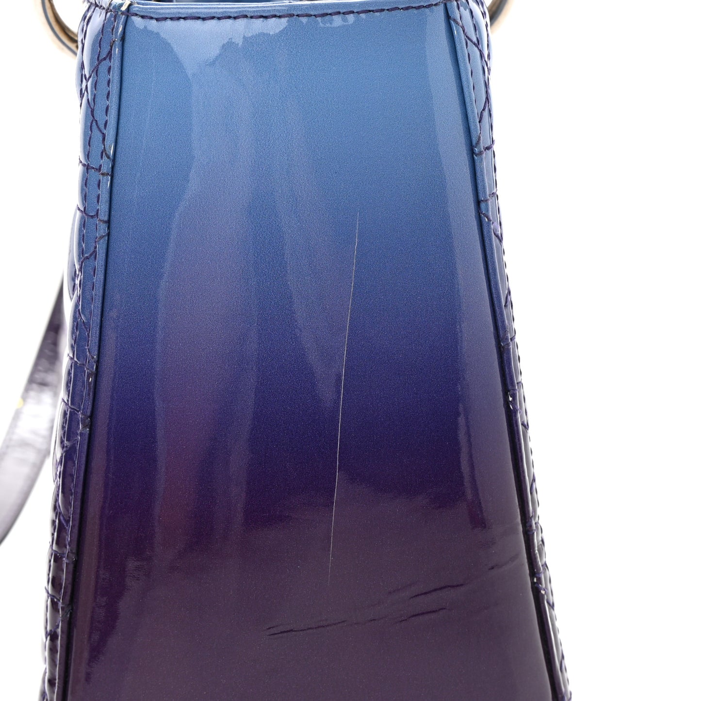 Patent Cannage Gradient Medium Lady Dior Purple Blue