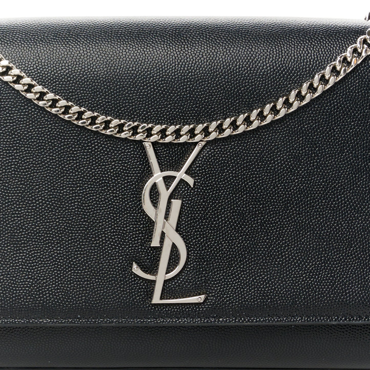 Grain De Poudre Medium Classic Monogram Kate Satchel Black