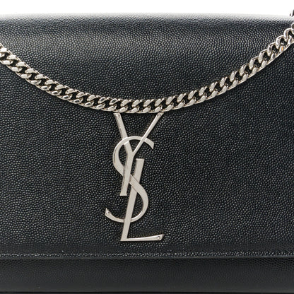 Saint Laurent Grain De Poudre Medium Classic Monogram Kate Satchel Black 9 of 11