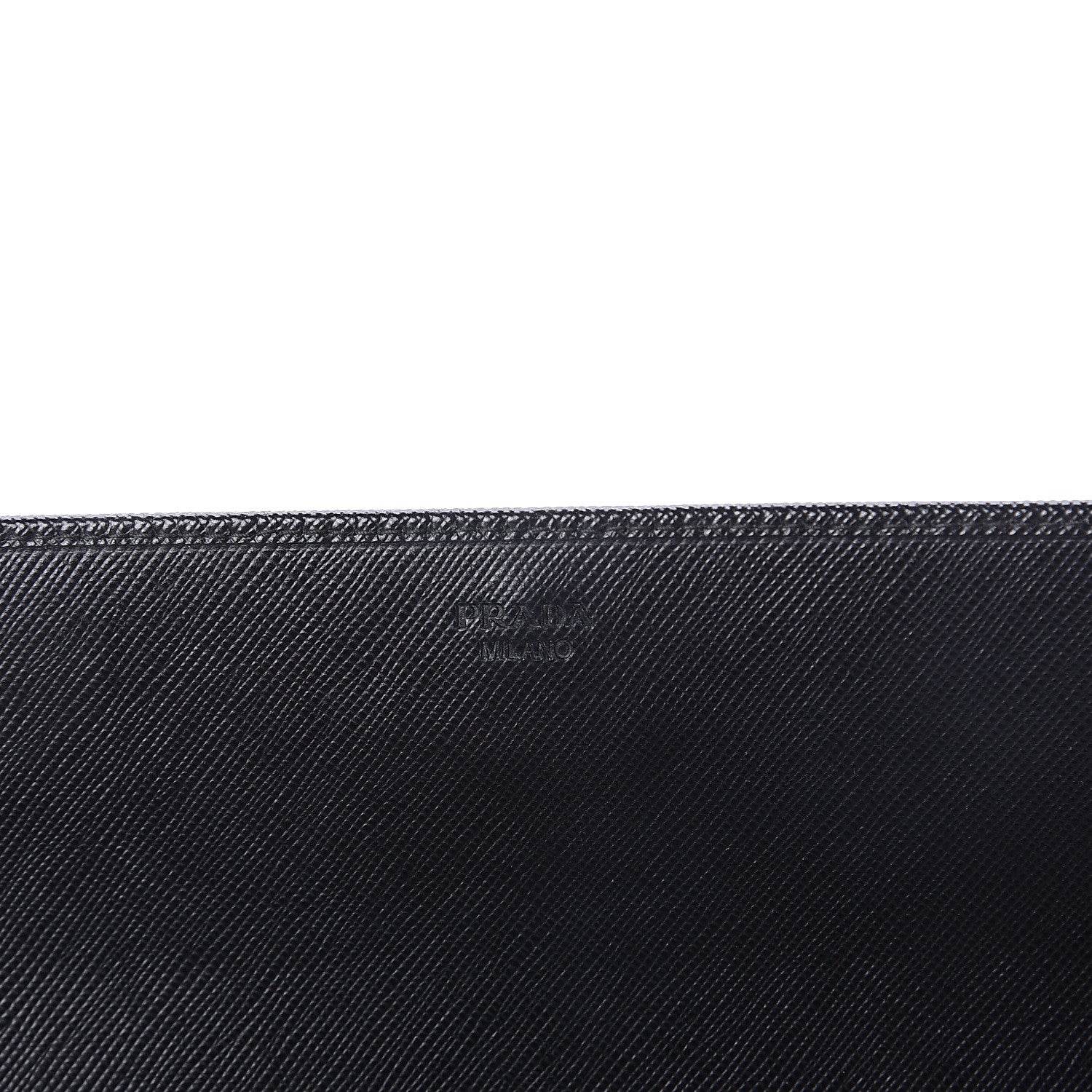 Prada Saffiano Metal Oro Chain Wallet Black 5 of 7