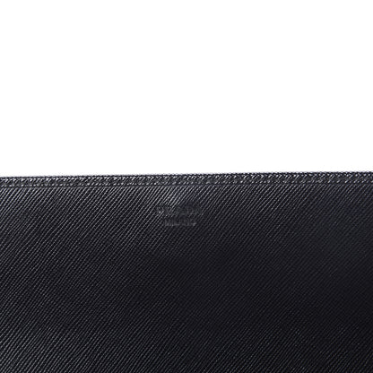 Prada Saffiano Metal Oro Chain Wallet Black 5 of 7