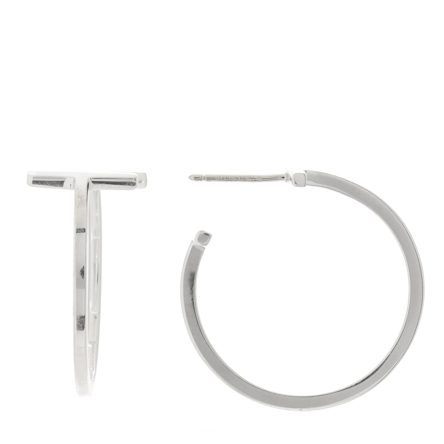 Sterling Silver Small T Wire Hoop Earrings