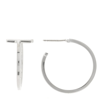 Tiffany Sterling Silver Small T Wire Hoop Earrings 1 of 4