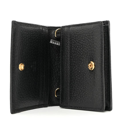 Gucci Textured Calfskin Enamel GG Hardcase Lipstick Holder Chain Wallet Black 5 of 9