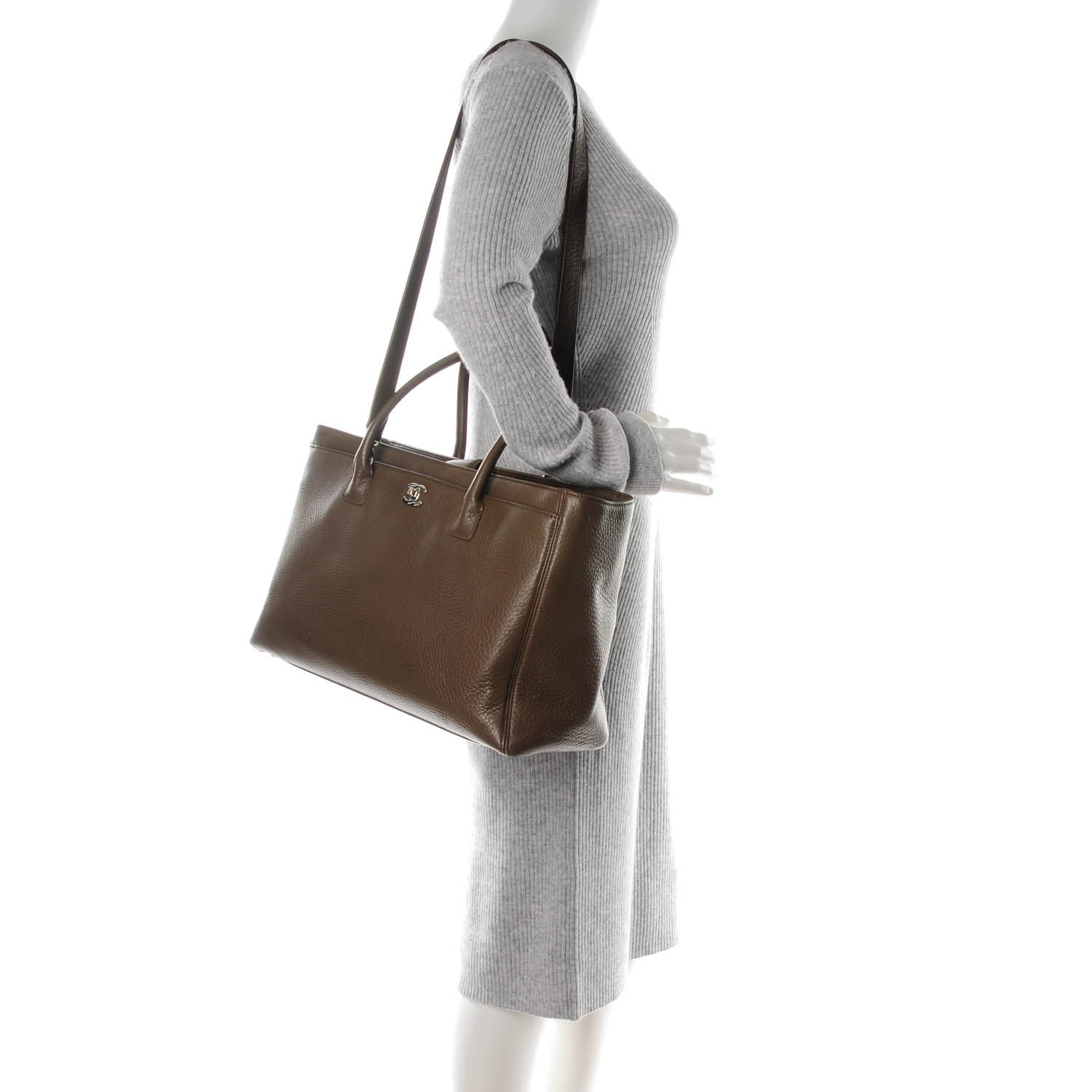 Chanel Deerskin Cerf Executive Shopper Tote Brown 2 of 8
