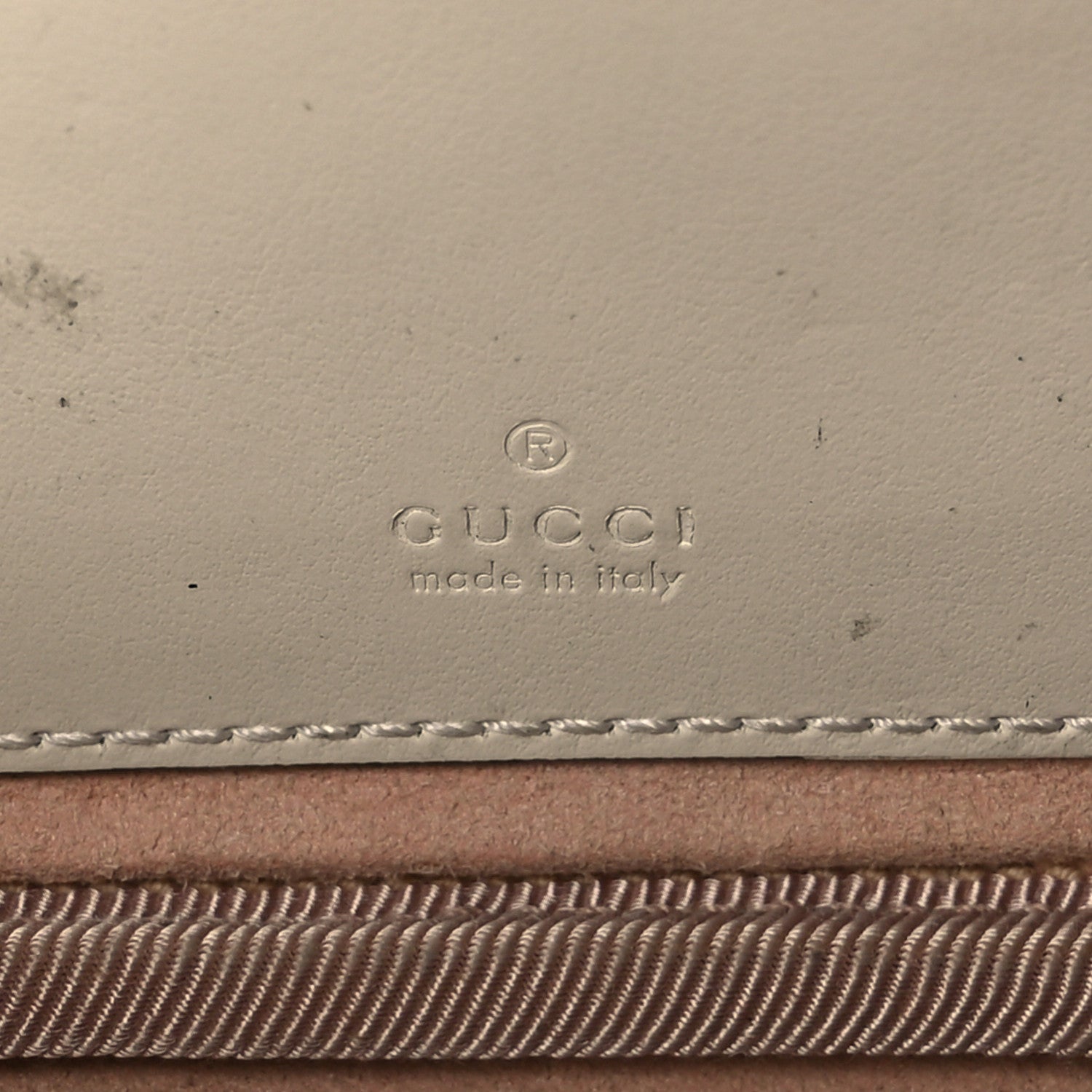 Gucci Calfskin Matelasse Mini GG Marmont Chain Crossbody Bag White 6 of 11