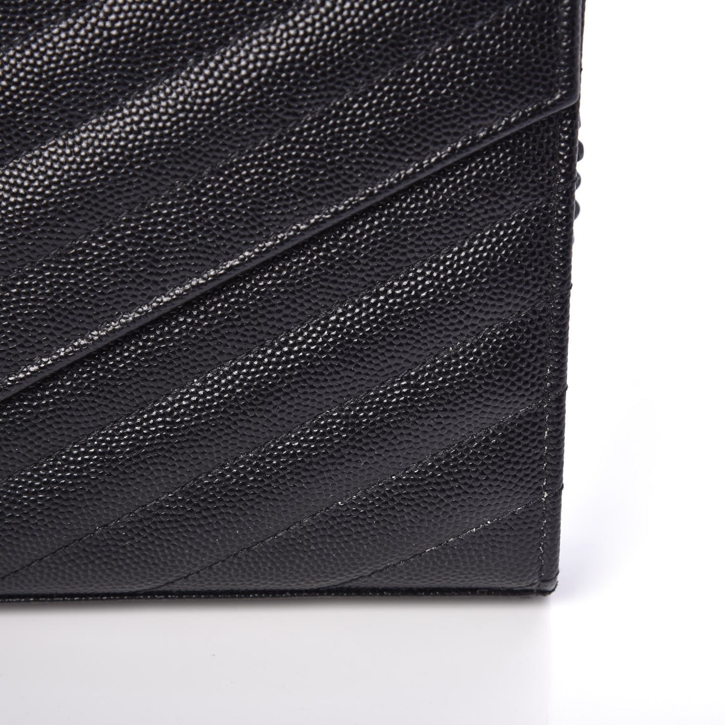 Grain De Poudre Matelasse Chevron Monogram Chain Wallet Black