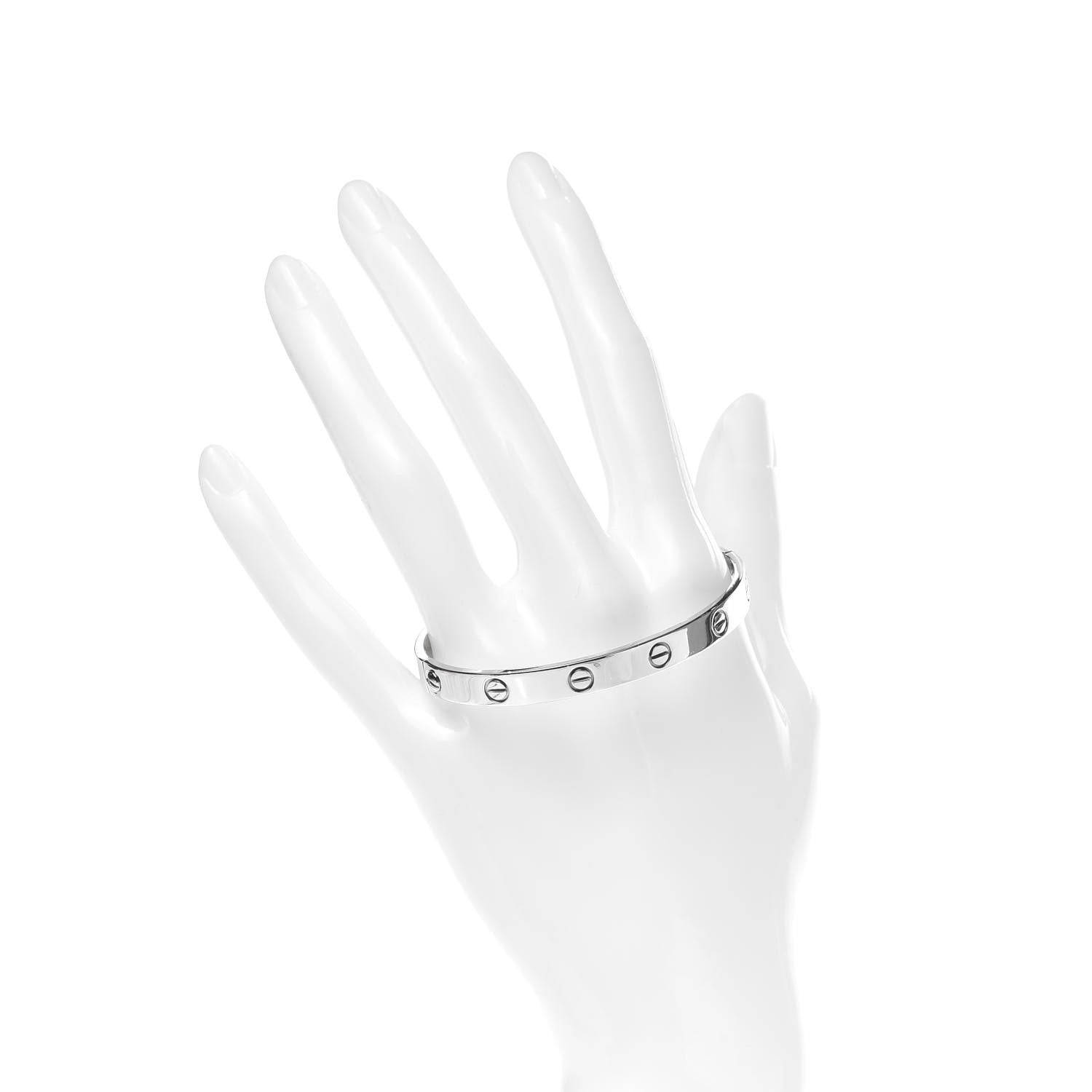 Cartier 18K White Gold LOVE Bracelet 17 2 of 7