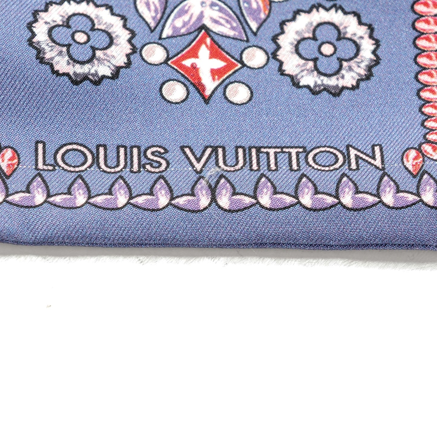 Silk Monogram Giant Lvrtual Flowers Bandeau Denim