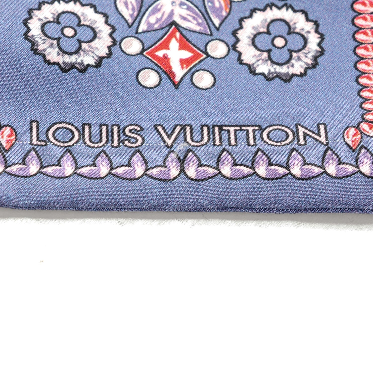 Louis Vuitton Silk Monogram Giant Lvrtual Flowers Bandeau Denim 6 of 7