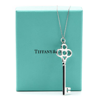 Tiffany Sterling Silver Large Crown Key Pendant Necklace 7 of 7