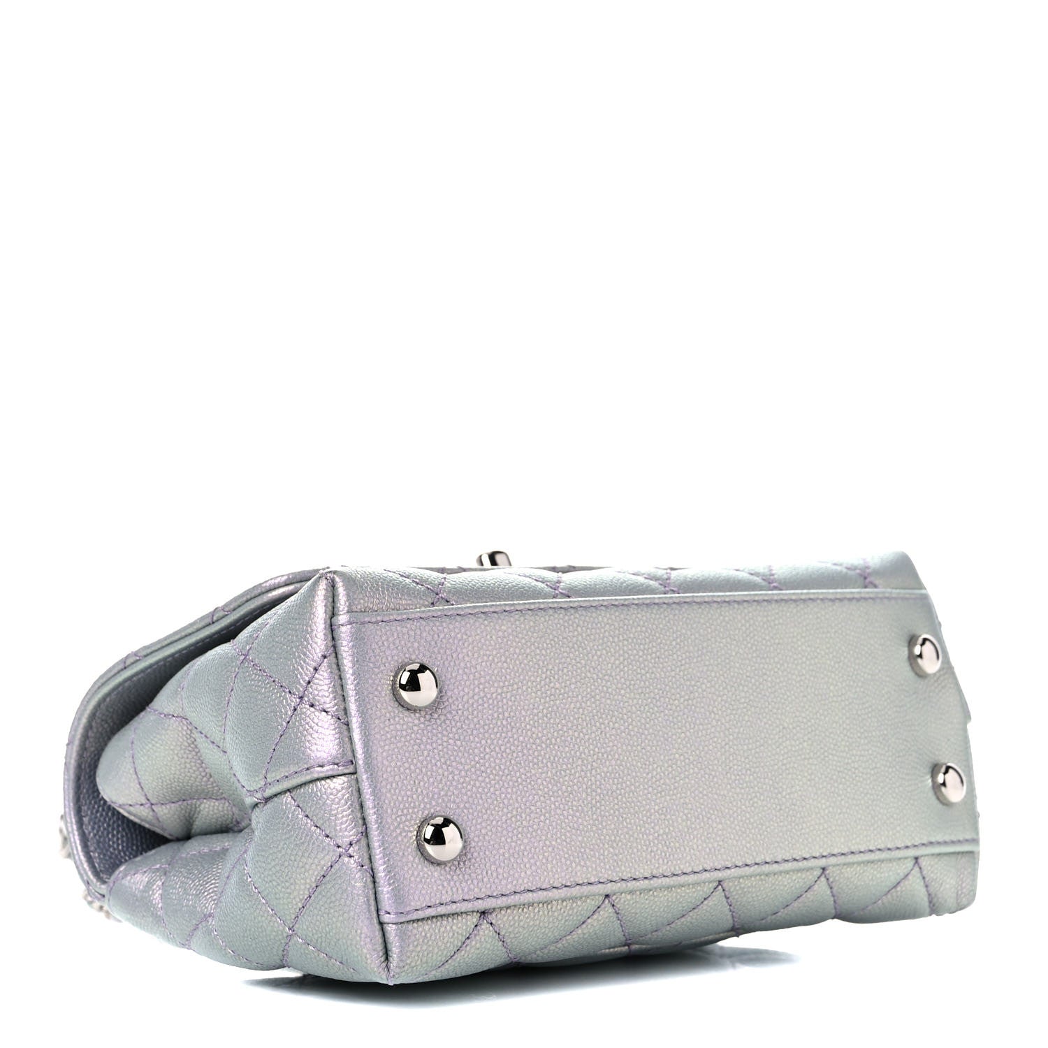 Chanel Iridescent Caviar Quilted Extra Mini Coco Handle Flap Purple 4 of 9