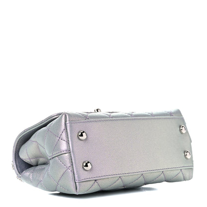 Chanel Iridescent Caviar Quilted Extra Mini Coco Handle Flap Purple 4 of 9