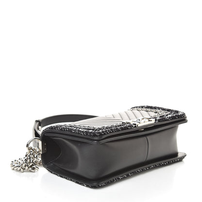 Chanel Calfskin Chevron Medium Boy Chained Boy Black 4 of 11