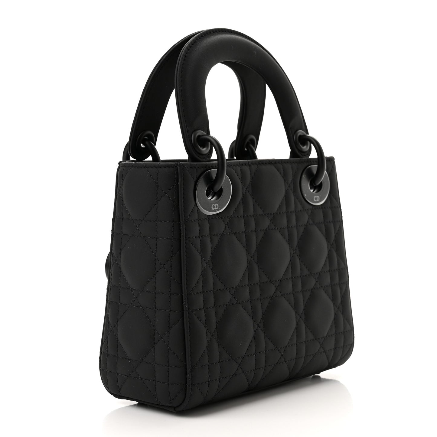 Ultra Matte Calfskin Cannage Mini Lady Dior Black