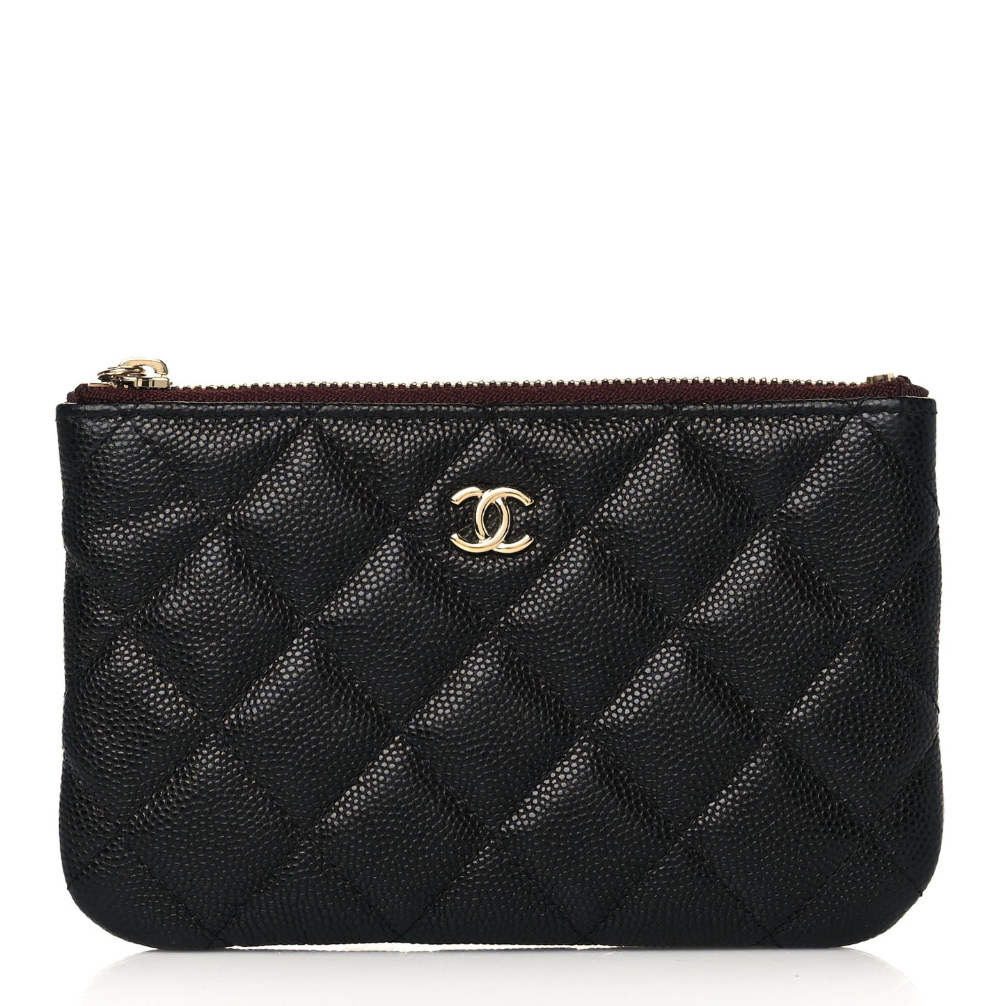 Caviar Quilted Small Cosmetic Case Black