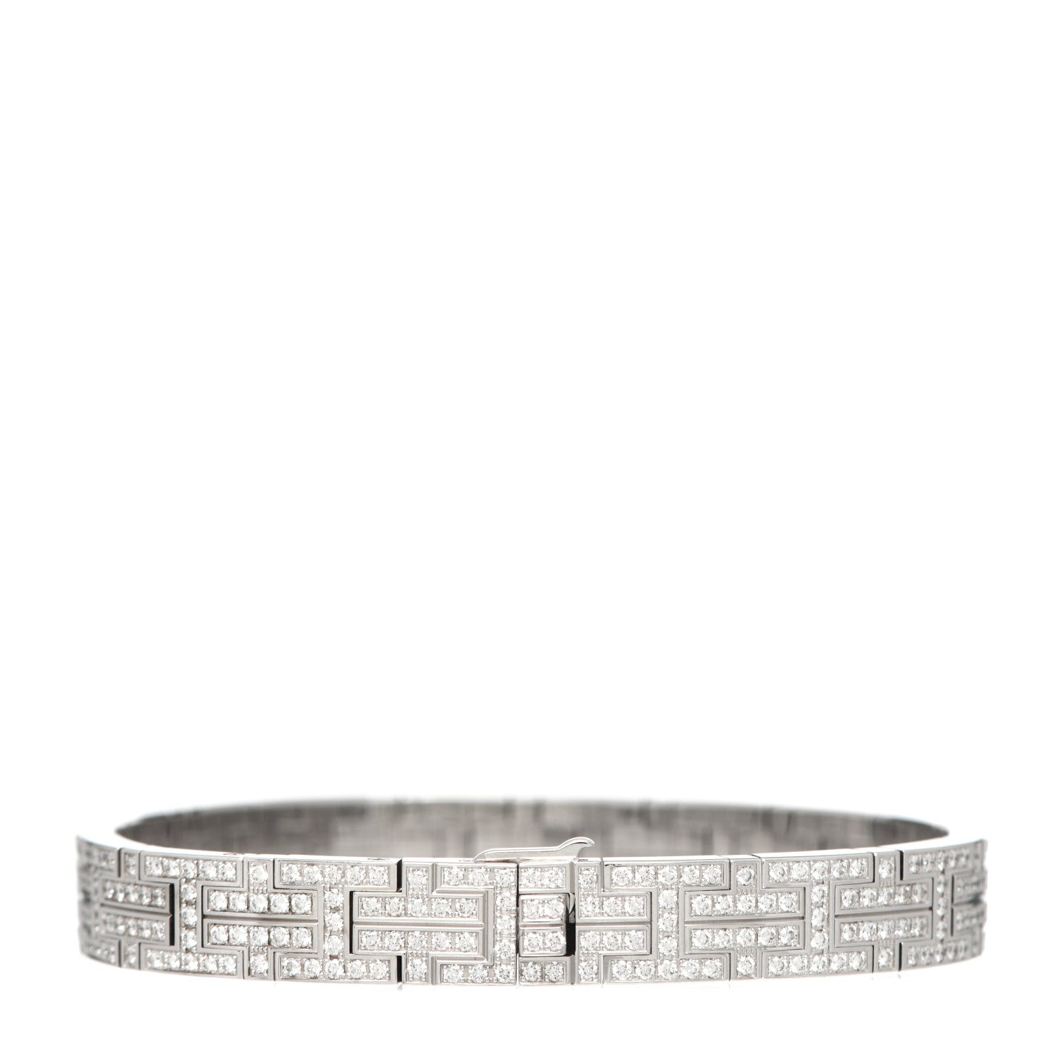 Hermes 18K White Gold Diamond Kilim Bracelet SH 3 of 6