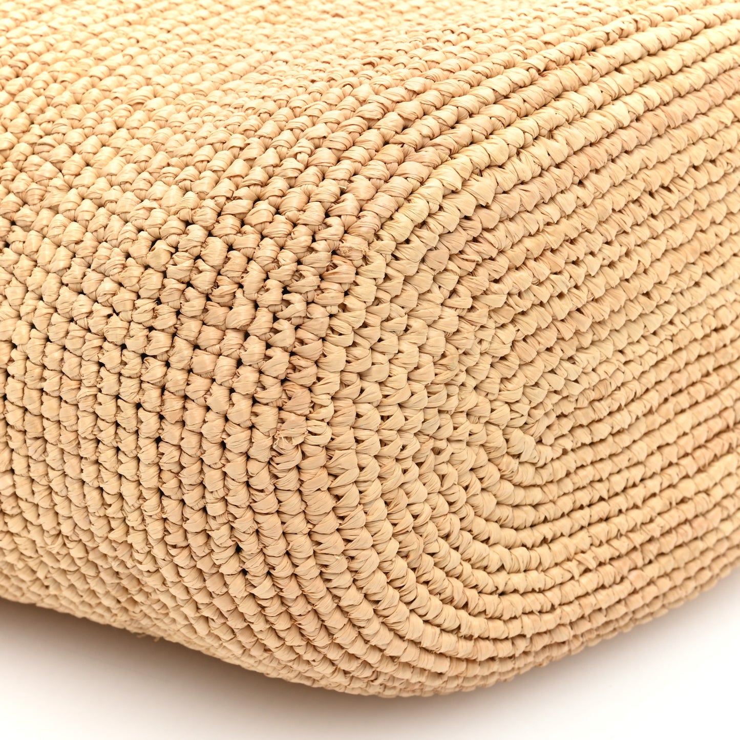 Calfskin Raffia Anagram Paulas Ibiza Pochette Bag Natural Tan