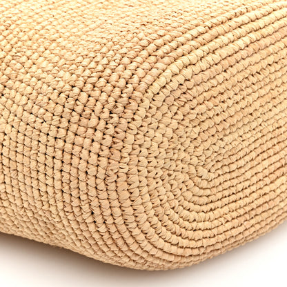 Loewe Calfskin Raffia Anagram Paulas Ibiza Pochette Bag Natural Tan 8 of 10