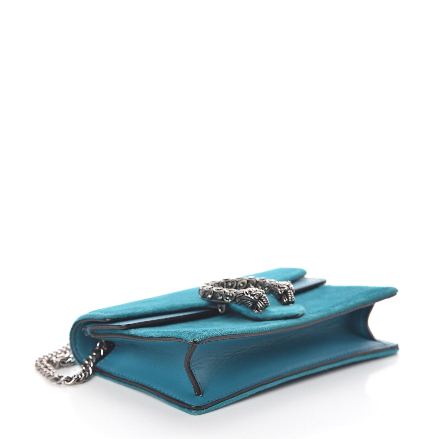 Gucci Velvet Super Mini Dionysus Shoulder Bag Pavone Cyan 3 of 8