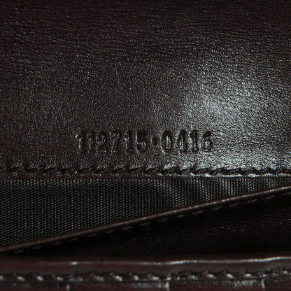 Gucci Guccissima Margaux Calfskin Metal Bar Continental Flap Wallet Chocolate 7 of 8