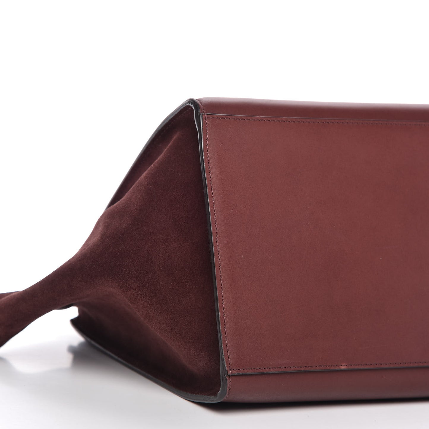 Smooth Calfskin Suede Medium Trapeze Burgundy