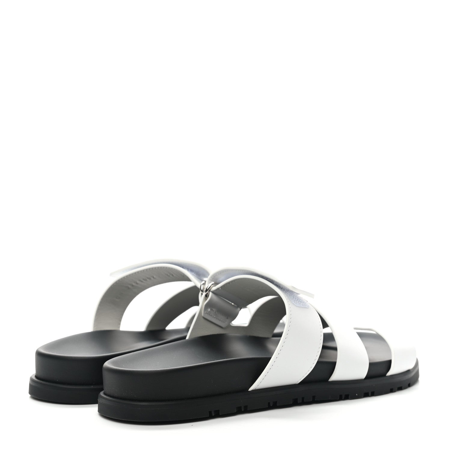 Hermes Calfskin Womens Chypre Sandals 37 White 4 of 9
