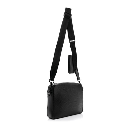 Louis Vuitton Calfskin Monogram Shadow Duo Messenger Black 3 of 10