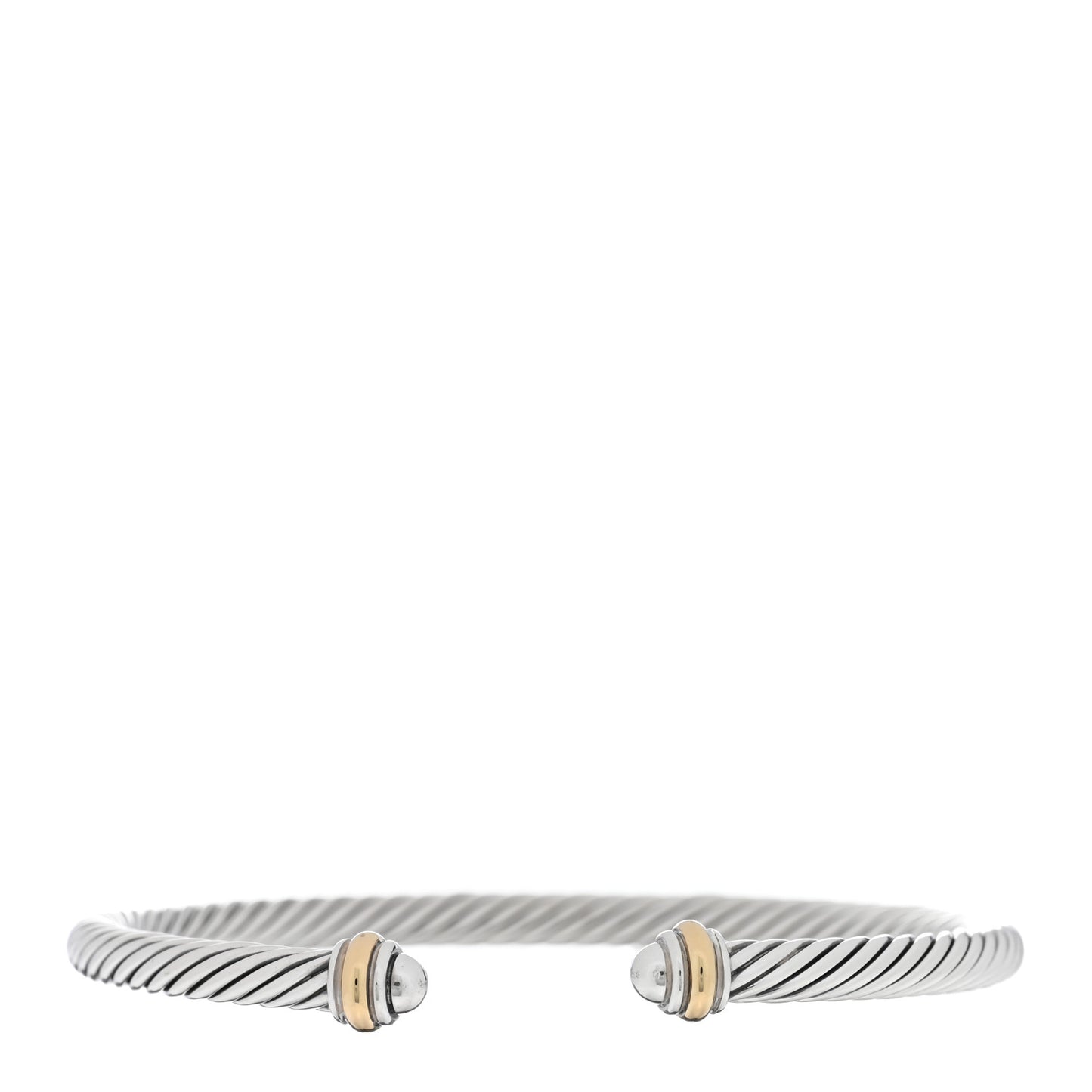 DAVID YURMAN Sterling Silver 18K Yellow Gold 4mm Cable Classics Bracelet