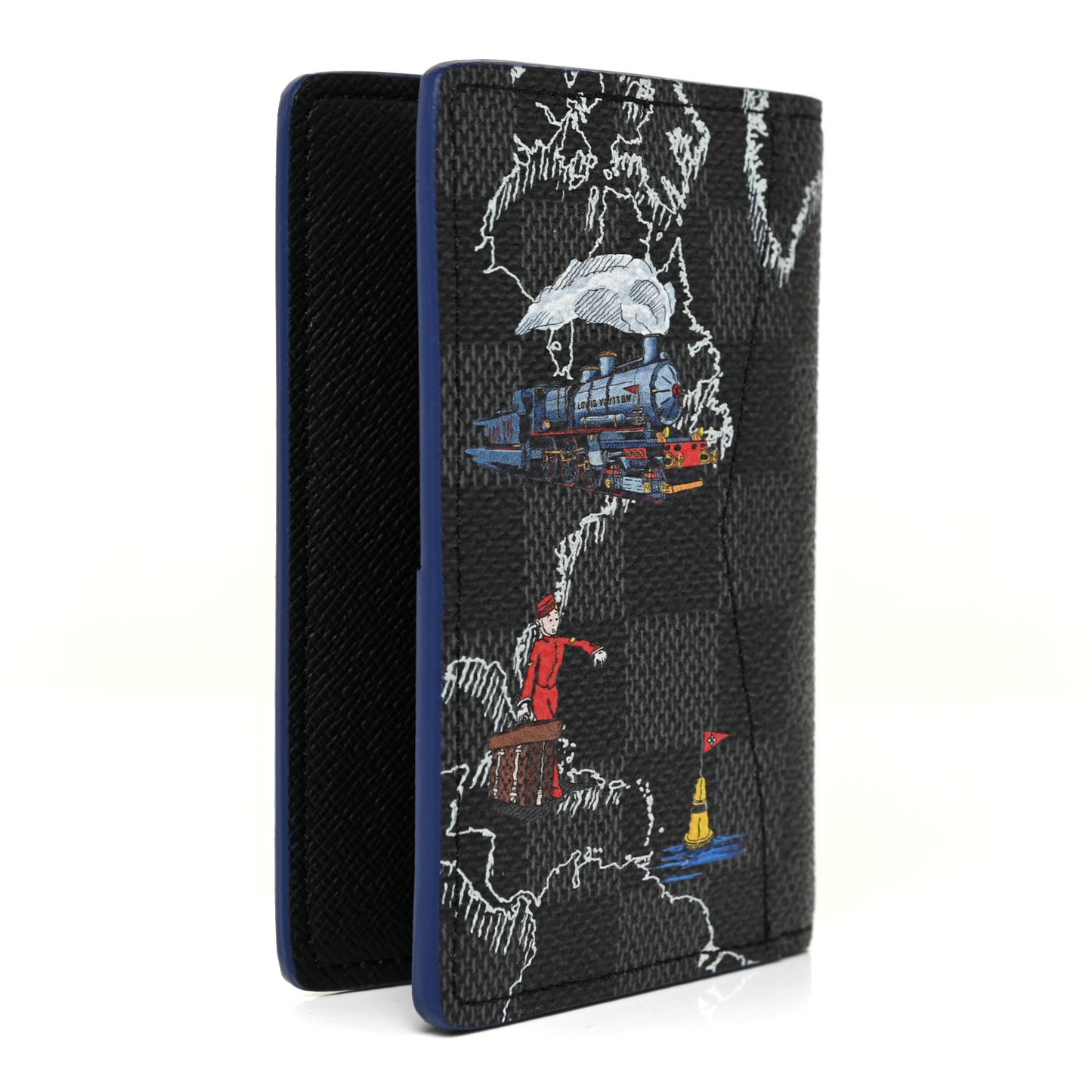 Damier Graphite World Map Pocket Organizer NM