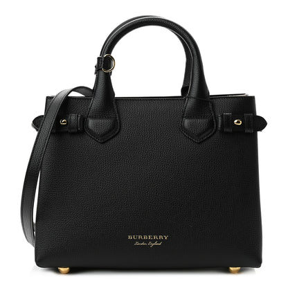 Burberry Derby Calfskin House Check Small Banner Tote Black 1 of 10
