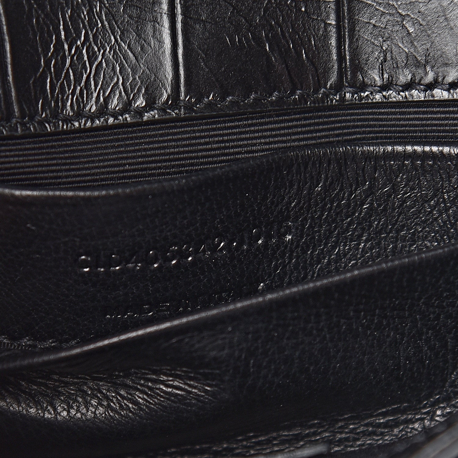 Saint Laurent Calfskin Crocodile Embossed Baby Monogram Classic Chain Bag Black 6 of 10