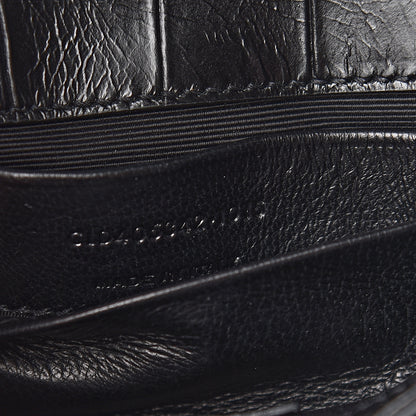 Saint Laurent Calfskin Crocodile Embossed Baby Monogram Classic Chain Bag Black 6 of 10