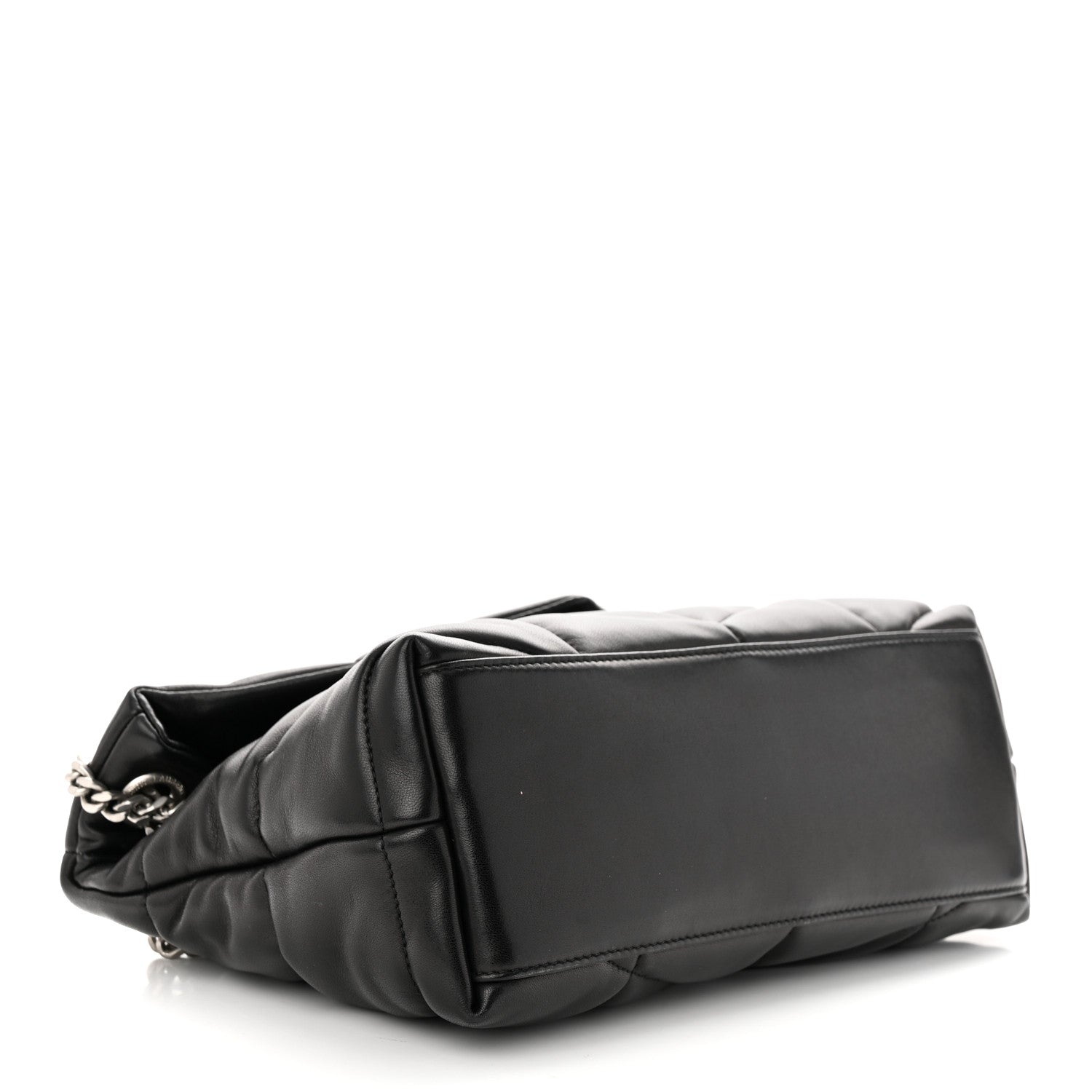 Saint Laurent Lambskin Quilted Small Loulou Puffer Monogram Chain Satchel Black 4 of 10