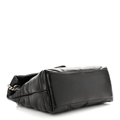 Saint Laurent Lambskin Quilted Small Loulou Puffer Monogram Chain Satchel Black 4 of 10