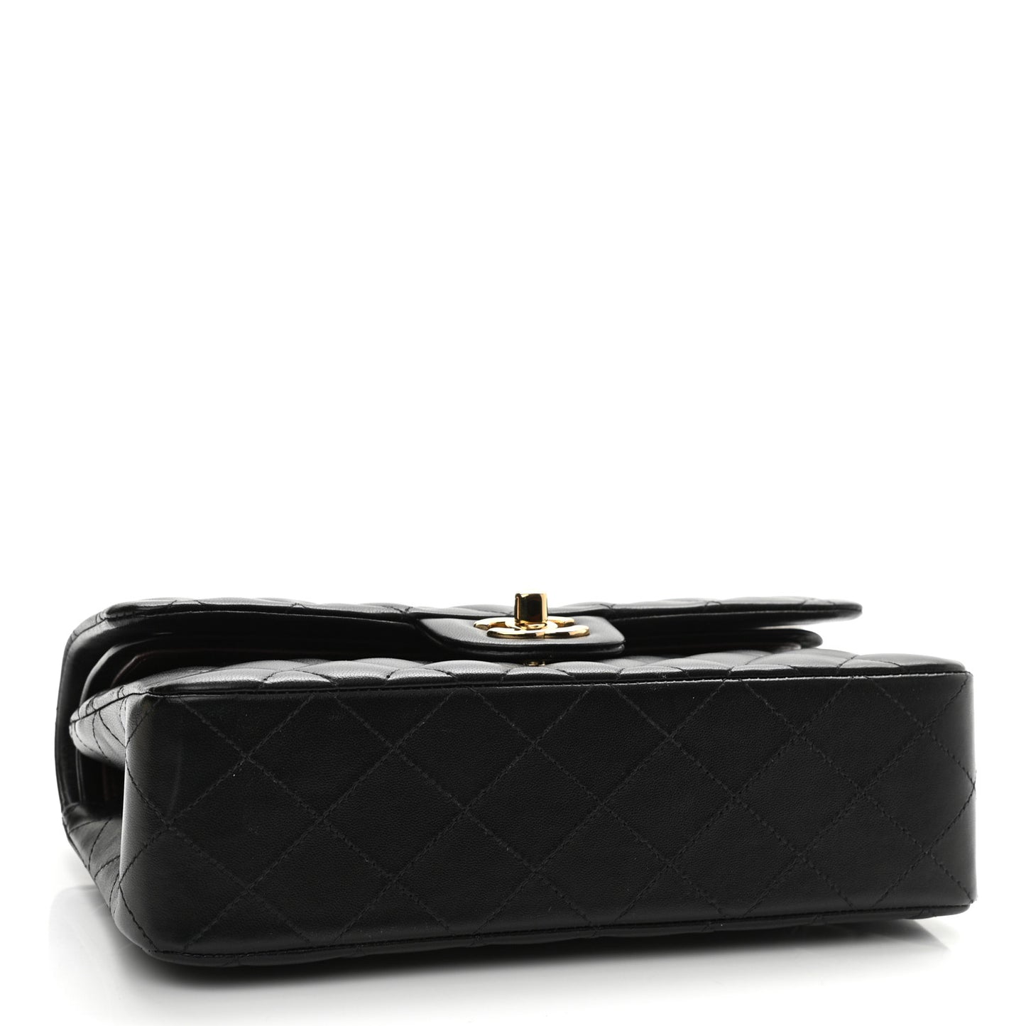 Lambskin Quilted Small Double Flap Black