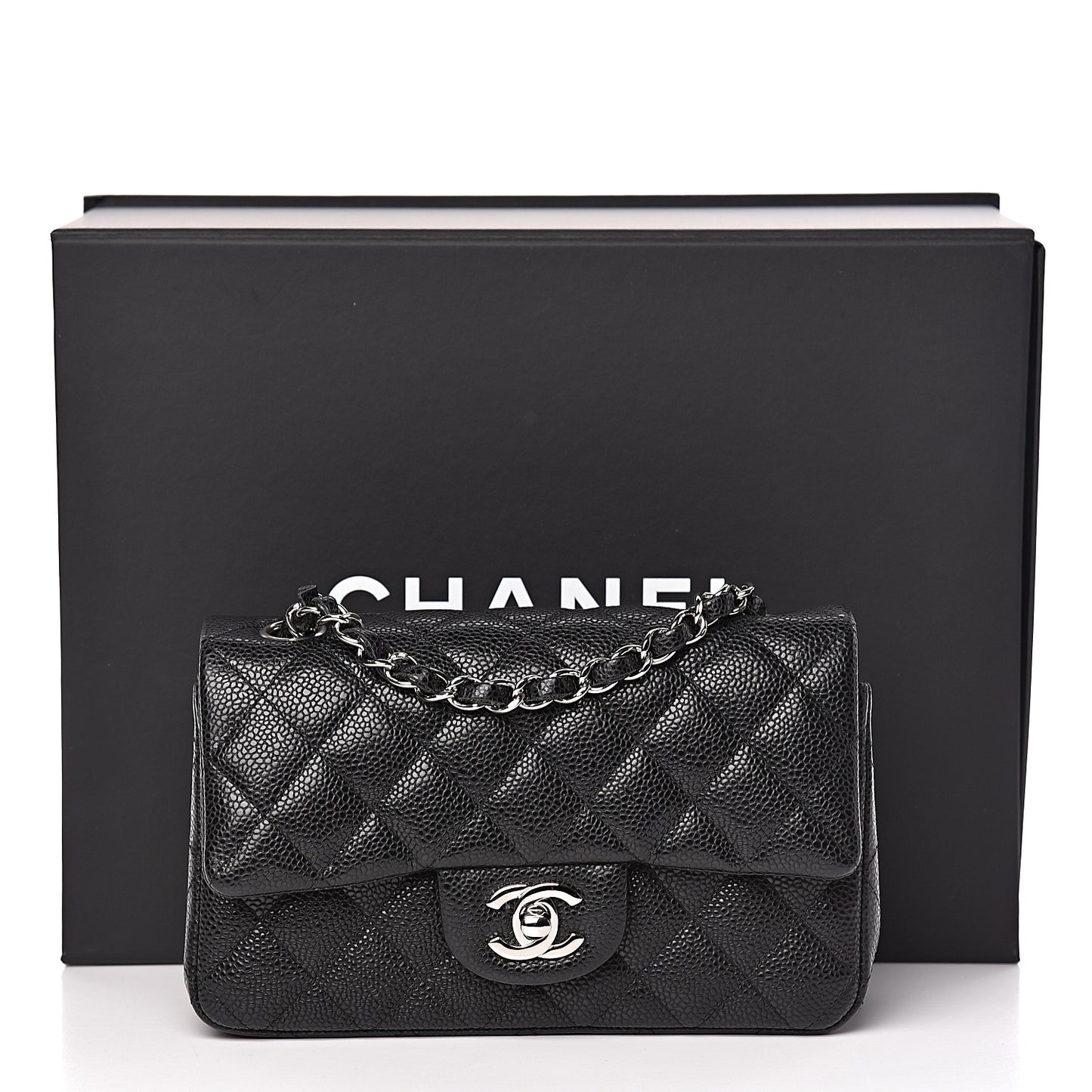 Caviar Quilted Mini Rectangular Flap Black