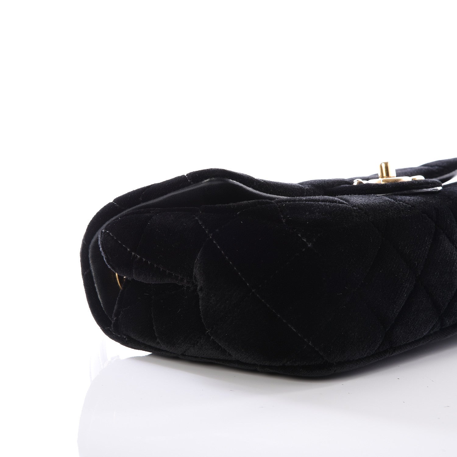 Chanel Velvet Quilted Mini Rectangular Flap Black 7 of 13