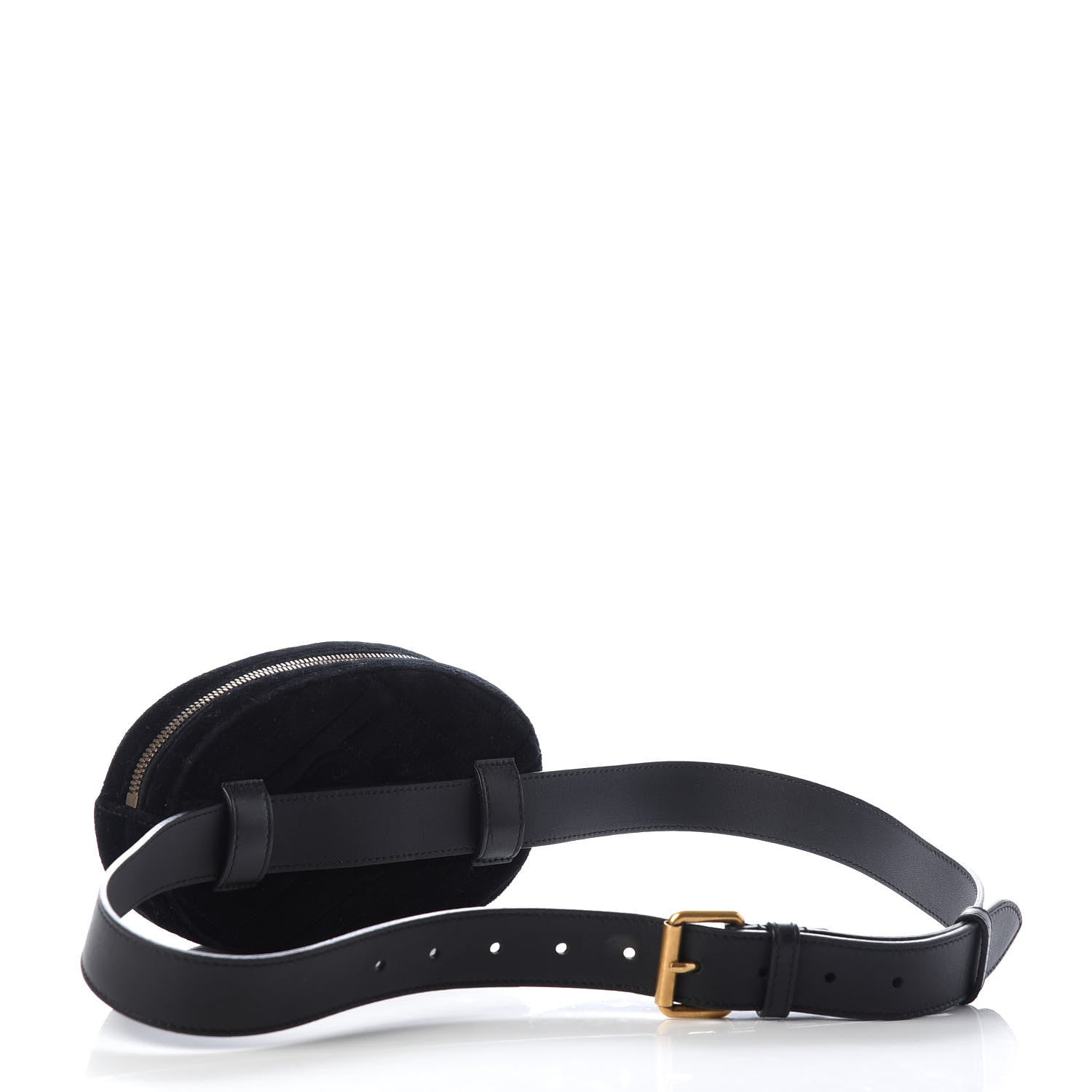 Gucci Velvet Matelasse Marquise Crystals GG Marmont Belt Bag 95 38 Black 3 of 9