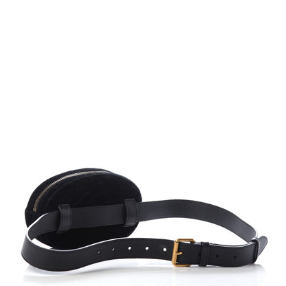 Gucci Velvet Matelasse Marquise Crystals GG Marmont Belt Bag 95 38 Black 3 of 9