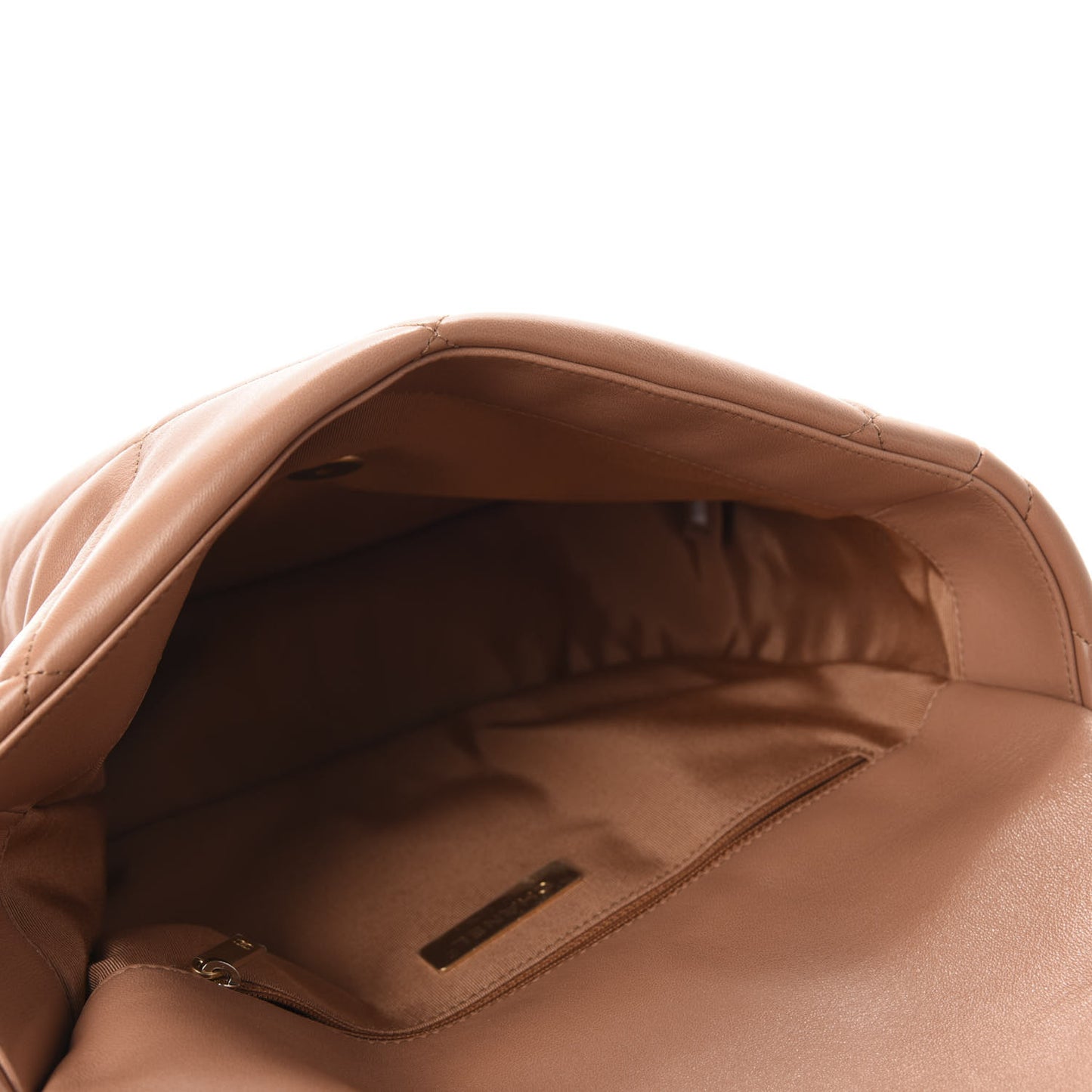 Lambskin Quilted Large 19 Flap Brown