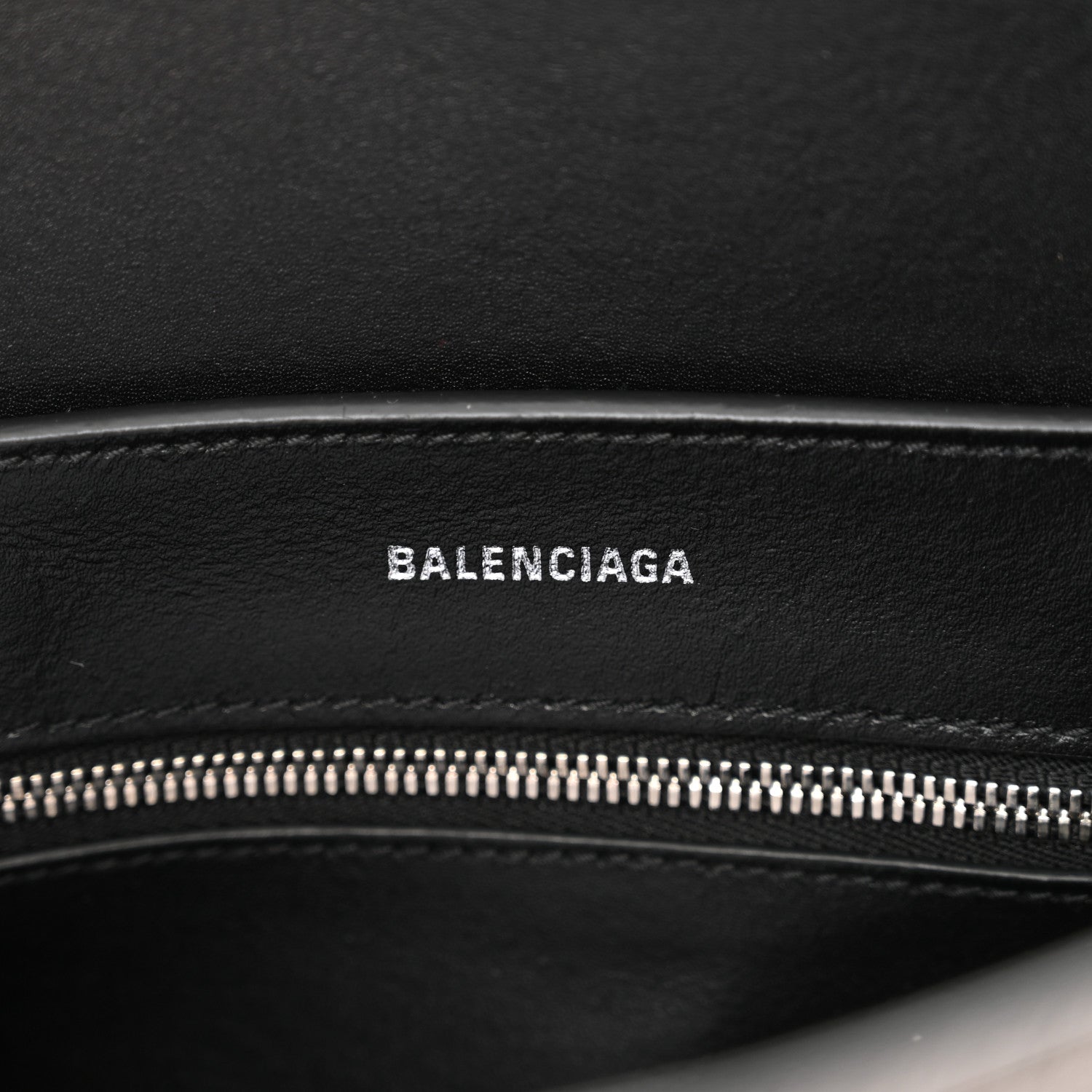 Balenciaga Metallic Textured Calfskin Logo Everyday Tote Black 6 of 11