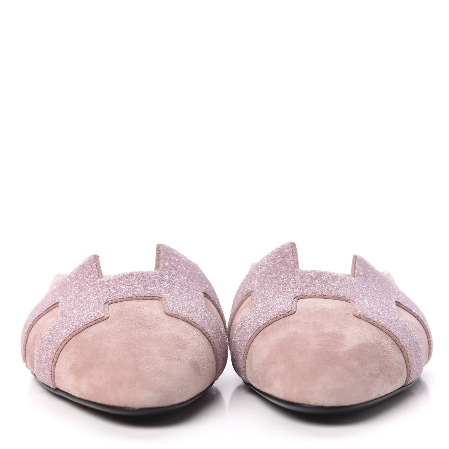 Hermes Suede Goatskin Crystal Roxane Mules 37.5 Rose 2 of 11
