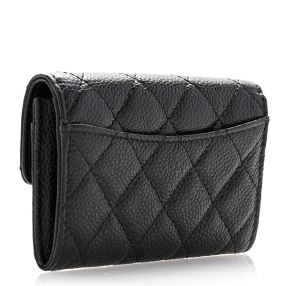 Chanel Caviar Quilted Flap Card Holder Wallet Black 3 of 8